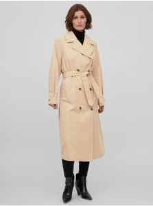 Vila VIMERSIN LONG TRENCHCOAT - NOOS, sesame