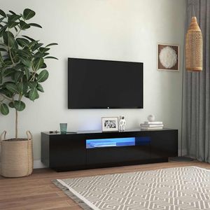 vidaXL TV skrinka s LED svetlami čierna 160x35x40 cm vidaXL TV skrinka s LED svetlami čierna 160x35x40 cm