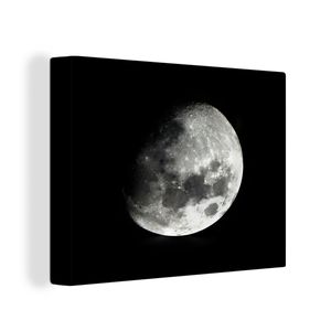 OneMillionCanvasses® Malba na plátně Nástěnná malba na plátně - Sluneční soustava - Měsíc - Černá - 120x90cm