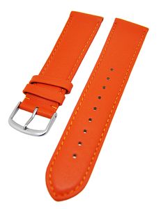 Uhrenarmband Kalbleder Orange Ton in Ton gepolstert 20mm L Donschließe