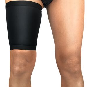Sport-Bein-Oberschenkel-Klammer, Stretch-Ärmel, Unisex-Kompressions-Beinschutz-Schwarz,Größen: L