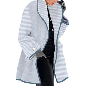 Damen Trenchcoats Langarm Outwear Lose Bequemer Offene Front Mantel Herbst Urlaub Weiß,Größe:EU XL