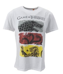 gozoo Game of Thrones Herren T-SHIRT Targaryen Freizeit TShirt Shirt Men weiss, Größe:L