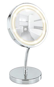 WENKO LED Kosmetik Schmink Spiegel Make UP Stand3fach Vergrößerung BROLO