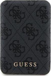 Guess Powerbank Indukcyjny 15W Gupb5Fp4Emgk 5000Mah Czarny/Black 4G Leather Metal Logo Magsafe