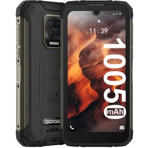 DOOGEE S59 Outdoor Smartphone, 100050mAh Handy Ohne Vertrag 4GB + 64GB / 256GB Expandable, 5.7 Inch IP68/IP69K Wasserdicht, Dual SIM 4G Android 10 NFC, Schwarz