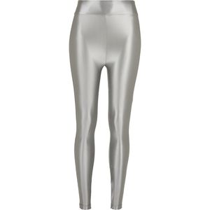 Dámské leginy Urban Classics Ladies Highwaist Shiny Metallic Leggings darksilver - L