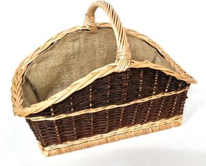 Kaminkorb Holzkorb Kaminholzkorb aus Weide mit Jute (Art. 90280 - S-DK)