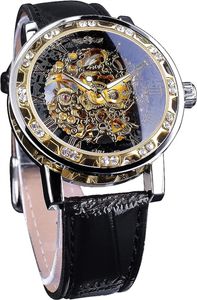 Mechanische Uhr Fashion Diamant Display Herren Skelett Uhr Mechanisch, römische Zahl