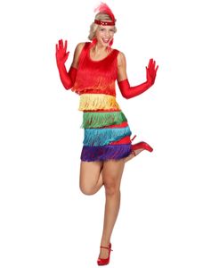 Kleid Charleston Regenbogen, Größe:42