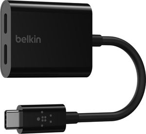 Belkin RockStar USB-C audio a nabíjecí adaptér, černý