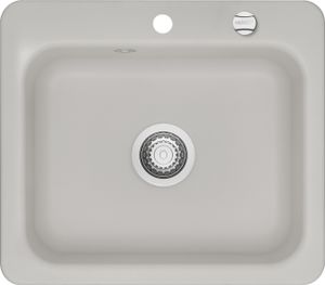 KeraDomo Spüle JUNA 57 in ALU mit Excenterbedienung / Systemceram / Keramikspüle