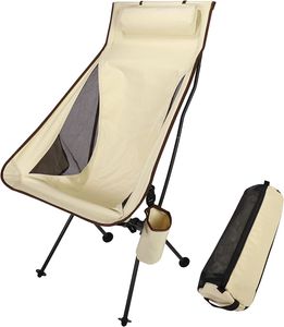 Skládací kempingová židle s dlouhým opěradlem a přepravní taškou pro outdoor, rybaření, turistiku, piknik