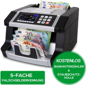 SCANNUM® - Banknotenzähler - 5-fache Falschgelderkennung - Wertzählung - Banknoten - Geldzähler - Falschgeldprüfgerät - Geldscheinprüfer