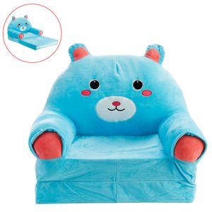 Bär Kindersofa kinder baby Sessel Kindersessel mit Liegefunktion, blau