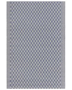 BELIANI Outdoor u. Indoor Teppich Blau Polypropylene 60x90 cm mit Zackenmuster Rechteckig Kurzflor Gartenaccessoires Terrasse Balkon Wohnzimmer