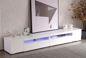 Merax Lowboard hochglanz mit 16 Farben LED Beleuchtung, TV-Schrank mit Ablage"Hemera"