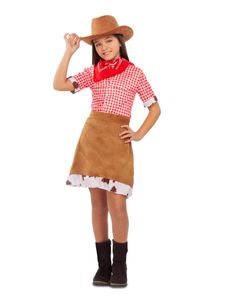 Cowgirl-Kostüm für Mädchen Faschingskostüm braun-rot
