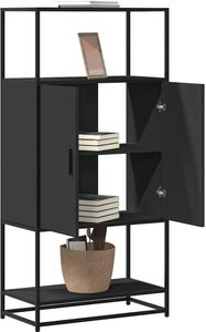 vidaXL Highboard Schwarz 68x35x139 cm Holzwerkstoff und Metall