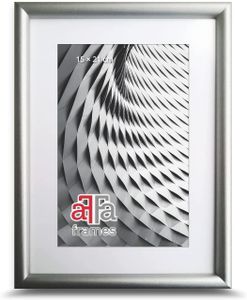 aFFa frames Finger-Bilderrahmen aus Holz mit Ständern & Aufhängern | Rechteckiges Format mit Acrylglasfront (Plexiglas) | Silber, 15x20 cm