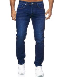 Elara Herren Jeans Slim Fit Hose Denim Stretch EL368D1 Blau-34W / 30L