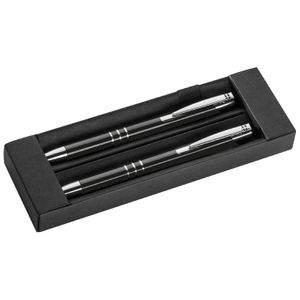 Metall Schreibset / Kugelschreiber + Druckbleistift / Farbe: schwarz