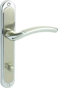 DOMINO Türgriff 78 Drückergarnitur WC - Badezimmer Set | Links & Rechts Türbeschlag für WC/Badezimmertüren | L-Form | Türbeschläge aus Aluminium | Chrom/Nickel Türdrückergarnitur | SHARON ECO M6/M9 DOMINO Türgriff 78 Drückergarnitur WC - Badezimmer Set | Links & Rechts Türbeschlag für WC/Badezimmertüren | L-Form | Türbeschläge aus Aluminium | Chrom/Nickel Türdrückergarnitur | SHARON ECO M6/M9
