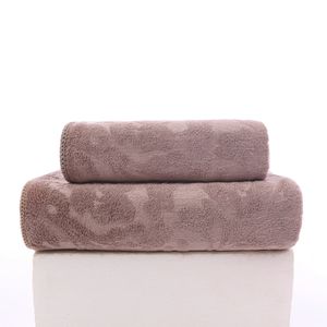 FEBE Towels Ręcznik kąpielowy 70x140 + 50x100 cm fioletowy Zestaw ręczników Ręcznik kąpielowy frotte z kwiatowym wzorem Ręcznik z mikrofibry