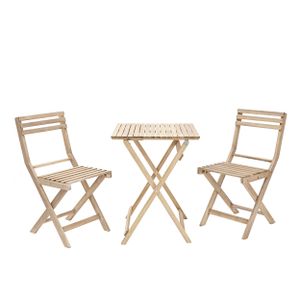 NATERIAL - Gartenmöbel-Set Origami - Balkon Möbel Set klappbar - 1x Tisch 55x55 cm + 2X Gartenstühle - 2 Personen - Akazie
