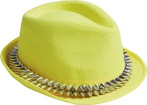 Party-Hut mit Stachelband (Neon-Gelb)