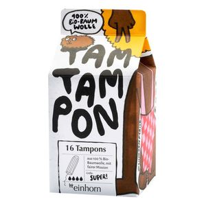 einhorn Bio-Tampons TamTampon super, Weiß, Baumwolle, 30,6 g, 16 Stück(e)
