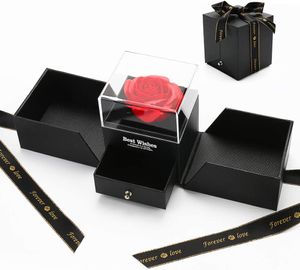 Geschenkbox Ewige Rose Geschenkbox mit Handgemachte Rosen Rosenbox für Damen Weihnachten Valentinstag Geschenk