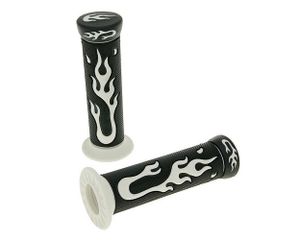 Lenkergriffe Roller Motorrad Moped Griffe 2EXTREME Flamme weiss 22mm und 24mm