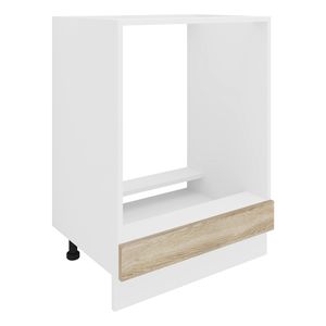 VCM Ofenschrank Breite 60 cm Herdumbauschrank Herdschrank Backofenschrank Esilo Weiß / Sonoma-Eiche