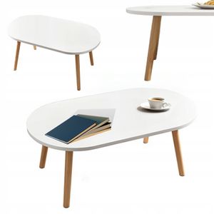 Couchtisch oval, weißer Tisch, kleiner Tisch, LOFT, Skandinavischer Stil