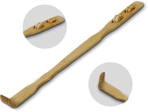 Rückenkratzer aus Bambus mit Massagerollen 46.5cm lang | Kratzhand | Kratzer | Kratzstock | Kratzhilfe