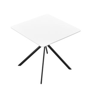 [en.casa] Esstisch - Weiß 78x78x75cm -  Küchentisch Esszimmertisch Besprechungstisch Konferenz-Tisch