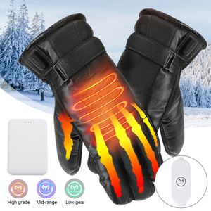 Uni Beheizte Handschuhe Motorrad Winter Warme Elektrische Akku Ski Handschuhe mit 5000 mAh Powerbank Batterie
