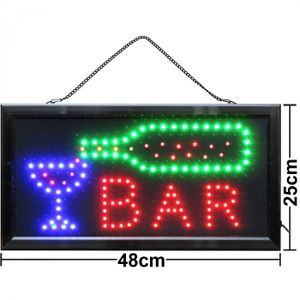 LED Schild BAR beleuchtet Reklame Leuchtschild Leuchtreklame Drinks Nightlife Barschild günstig online kaufen