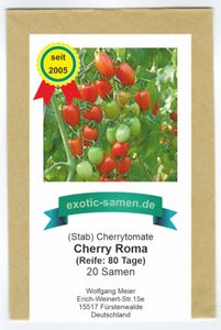 Mini Roma-Tomate - Solanum lycopersicum - Cherry Roma-Tomate - 20 Samen