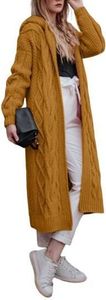 Lange Strickjacke mit Kapuze – gemütlicher, lässiger Strickpullover für Damen