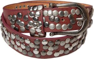 styleBREAKER Damen Nietengürtel mit unterschiedlichen Nieten, Kunstleder Gürtel Einfarbig, Damengürtel kürzbar 03010008
