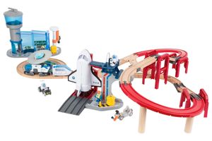 PLAYTIVE Holz Eisenbahn Weltraum 75-teilig mit Smart Technologie Kinder Spiel