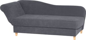 Max Winzer Recamiere mit Armteil links klappbar Selma - Velourstoff anthrazit - Maße: 190 / 210 x 88 x 82 cm