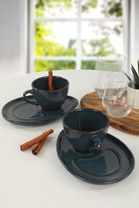 Hermia Concept, Angele- KRM1173, Dunkelblau, Kaffeetassen, 100% Keramik