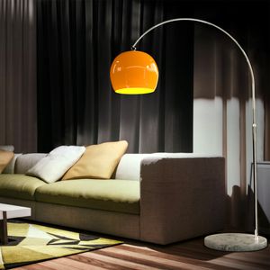 CCLIFE LED Bogenleuchte Bogenlampe Stehlampe Standleuchte Lampe Wohnzimmerlampe weißE27, Color:Orange. höhenverstellbar 130-180cm