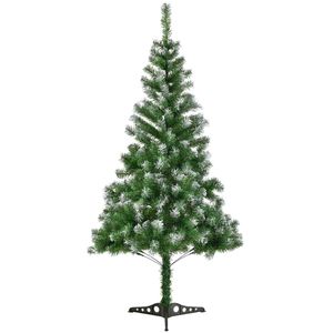 Juskys Weihnachtsbaum 120 cm künstlich mit Schnee & Ständer, naturgetreue Zweige, einfache Stecktechnik, Tannenbaum Christbaum Weihnachtsdeko Innen