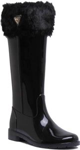 Guess Frauen Großer Wellington Stiefel In Schwarz Lack (41, Schwarz)