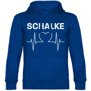 Kapuzen Sweatshirt Schalke - Herzschlag - Größe: M - Farbe: blau