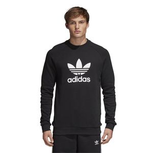 adidas Originals Pullover für Herren schwarz 100% Baumwolle Rundhals, Größe:L